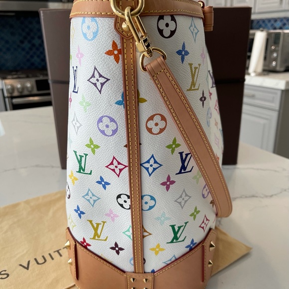 Louis Vuitton White Monogram Multicolore Sharleen GM Bag. - Picture 8 of 16